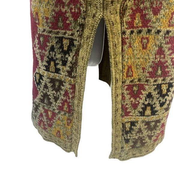 Soft Surroundings Long Sweater Tapestry Jacket Robe Size MED Art Wear Boho Heavy - Picture 4 of 8